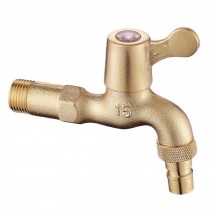 Antique Lengthen Washing Machine Faucet Wall Mounted Basin Tap Kitchen Faucet Brass Single Cold Water Tap G 1/2"