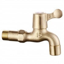 Antique Lengthen Mop Pool Faucet Kitchen Faucet Wall Mounted Brass Single Cold Water Tap Laundry Bathroom Garden