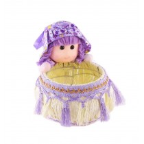 Creative Purple Girl Doll Jewelry Storage Box / Jewelry Display Stand