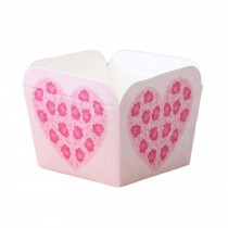 50 Pcs Paper Baking Cup Heat-Resistant Square Cupcake&Muffin Cup - Rose Heart