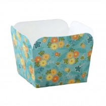 50 Pcs Paper Baking Cup Heat-Resistant Square Cupcake&Muffin Cup - Yellow Flower