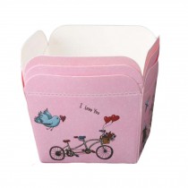 50 Pcs Paper Baking Cup Heat-Resistant Square Cupcake&Muffin Cup -Tandem Bicycle