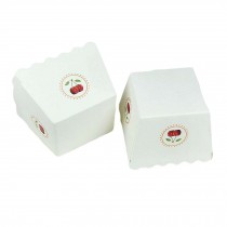 100 Pcs Paper Cupcake Baking Cup Square Chiffon Cake & Muffin Cup - Cherry