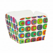 100 Pcs Heat-resistant Cupcake Paper Baking Cup Square Muffin Cup, Color Blocks