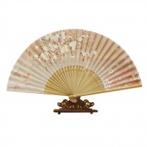 Yellow, Bamboo Handmade Fan Classical Fan Holding Painted Fan Beautiful