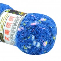 Set of 3 Knitted Color Point Yarns Hand-woven Scarf Soft Velvet Yarns, Blue