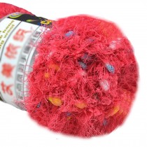 Set of 3 Knitted Color Hairball Yarns Hand-woven Scarf Soft Yarns, Rose Red