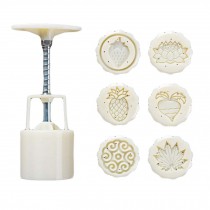 6 Stamps Round Baking Molds Plastic Moon Cake Mold Baking Tools 50G