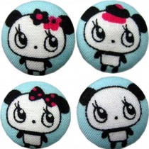 Set of 20 Creative Lovely Unique DIY Panda Cloth Button Snaps Fashion Buttons