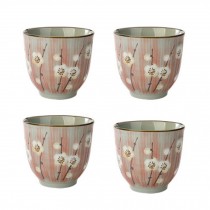 Set of 4 Chinese Porcelain Teacups Ceramic Tea Cups Small Teacups Great Gift [E]