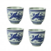 Set of 4 Chinese Porcelain Teacups Ceramic Tea Cups Small Teacups Great Gift [M]