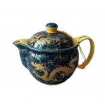 Golden Dragon Porcelain Teapot, China Tea Kettle Gift for Friend