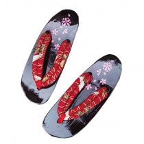 Non-slip High-heeled Wooden Slippers Fashion Clogs( Red Crane )