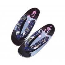 Non-slip High-heeled Wooden Slippers Fashion Clogs( Blue Crane )