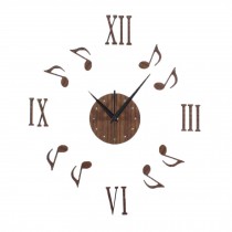 DIY Musical Note Wall Sticker Home Decor Modern Wall Clocks Wood Wall Clocks 12"