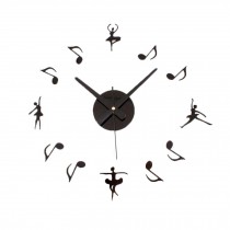 DIY Dancing andMusical Note Wall Sticker Modern Wall Clocks Wood Wall Clocks 12"