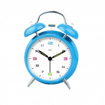 Analog Alarm Clock Blue Silent Twin Bell Alarm Clock Super Loud Alarm Clock