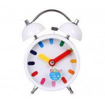 Creative Small Night-light Alarm Clock with Loud Alarm(White)