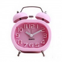 Creative Small Night-light Alarm Clock with Loud Alarm(Square,Pink)