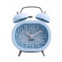 Creative Small Night-light Alarm Clock with Loud Alarm(Square,Blue)