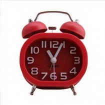 Creative Small Night-light Alarm Clock with Loud Alarm(Square,Red)