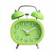 Creative Small Night-light Alarm Clock with Loud Alarm(Square,Green)