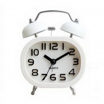 Creative Small Night-light Alarm Clock with Loud Alarm(Square,White)