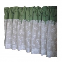 Green/Lace - Short Kitchen Curtain Half Window Curtain Cafe Curtain Tier Curtain