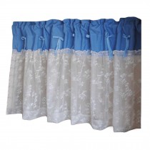 Blue/Lace - Short Kitchen Curtain Half Window Curtain Cafe Curtain Tier Curtain