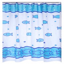 Cartoon Fish Bathroom Shower Thick Waterproof  Curtain(Multicolor)