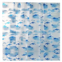 Cute Dolphin Cartoon Bathroom Shower Thick Waterproof Curtain(Multicolor)
