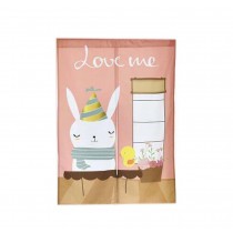 Cartoon Japanese Style Short Kitchen Cloth Curtain Bedroom Curtains, Pink/Rabbit