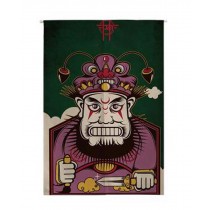 Chinese Style God of Door Short Half Curtain Living Room/Bedroom Valance