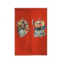 Chinese Style Short Half Curtain Living Room/Bedroom Valance, Dragon and Tiger