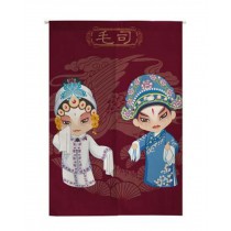 Chinese Opera Style Half Curtain Bathroom Curtain Water Closet Valance, Dolls
