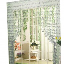 Willow Line Door String Curtain Window Panel Room Divider Strip Curtain, Silver