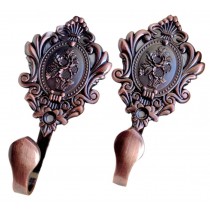 2 Pieces Curtain Rose Decorative Buckles/Holders, Red Bronze(7*2.5cm)