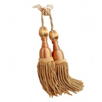 2 Pieces Curtain Tassel Hanging Ball Decorative Buckles/Holders, Golden(69cm)