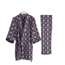 Suit Tracksuit Men's Kimono Loose Breathable Cotton Double Gauze Pajamas