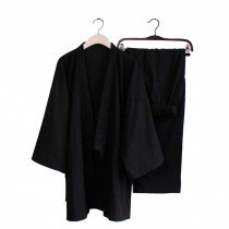 Pajamas Men's Kimono Suit Tracksuit Loose Breathable Cotton Double Gauze