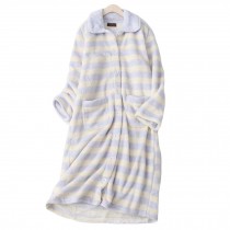 Grey Thick Pajama Robe Winter Long Loungewear Cotton Khan Steam Clothes Kimono