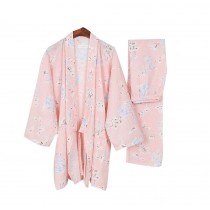 Women Pajamas Suit Floral Beautiful Fall & Winter Cotton Thick Pajamas Bathrobe