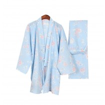 Beautiful Floral Women Pajamas Suit Fall & Winter Cotton Thick Pajamas Bathrobe
