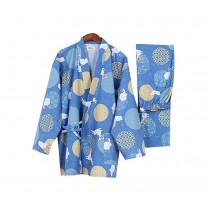 Simple Cotton Thick Pajamas Women Pajamas Suit  Bathrobe Rabbit Pattern
