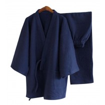 Breathable Cotton Pajamas Suit Men's Kimono Pajamas Autumn&winter Bathrobe