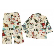 Cotton and Linen Bathrobe Girl Pajamas Children Kimono Khan Steamed Clothes