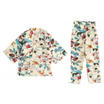 Sweet Kimono Pajamas Cotton and Linen Women's Autumn&Winter Pajamas