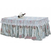 Palace Style Table Cover Coffee Tablecloth Dustproof Lace Tablecloth,Lake Blue