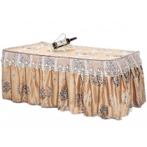 Palace Style Table Cover Coffee Tablecloth Dustproof Lace Tablecloth, Brown
