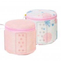 Set of 2 Mesh Laundry Bags Underwear Laundry Bag with Zipper, Pink and Flower